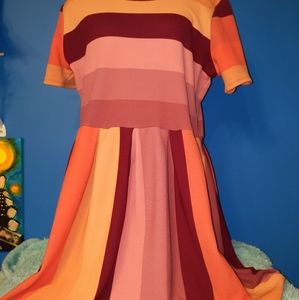 3XL Pink Striped LuLaRoe Amelia
